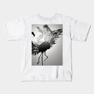 Flamingo Shadow Silhouette Anime Style Collection No. 144 Kids T-Shirt